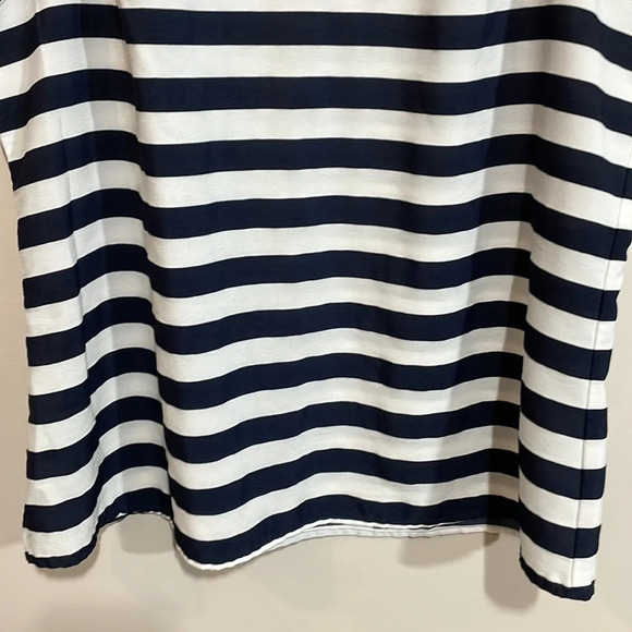 Loft Petites Navy and White Polka Dot Stripe Tank LP - Picture 3 of 14